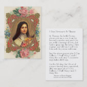  St. Therese de Little Flower Novena/Rozen Visitekaartje (Voorkant / Achterkant)