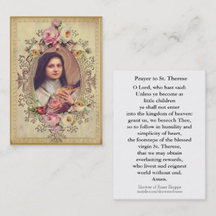 St. Therese de Little Flower Prayer Visitekaartje