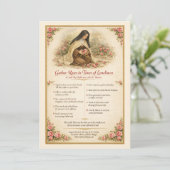 St. Therese Gebedsreflectie Rozen (Staand voorkant)