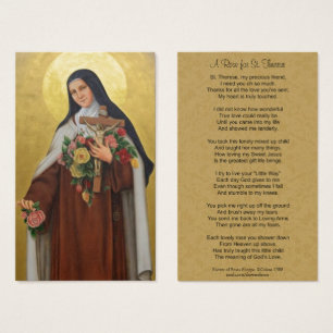 St. Therese het Little Flower Poem Visitekaartje