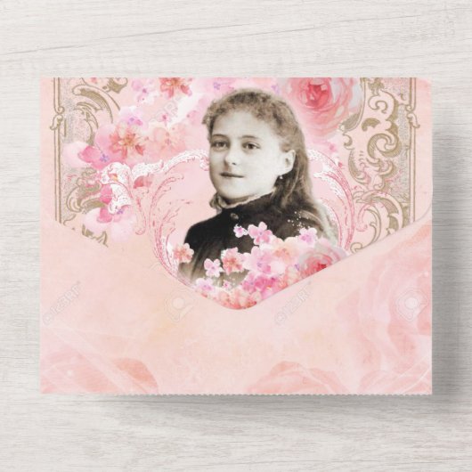 St. Therese Jesus Godsdienst alle All In One Uitnodiging (Achterkant)