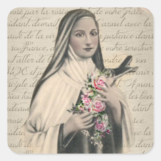 St. Therese Karmelietennon Vierkante Sticker (Voorkant)