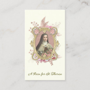 St. Therese Karmelietes Non Roses Religieus Gedich Visitekaartje