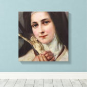 St.Therese Kleine Bloemkruisbeeld Canvas Afdruk (Insitu (Houten vloer))