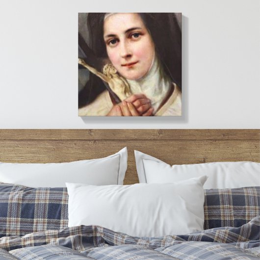  St.Therese Kleine Bloemkruisbeeld Canvas Afdruk (Insitu (Slaapkamer))