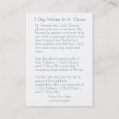 St Therese les petites cartes de Novena de fleur (Dos)