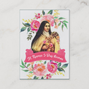 St Therese les petites cartes de Novena de fleur