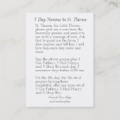 St Therese les petites cartes de Novena de fleur (Dos)