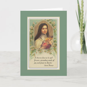 St. Therese Little Flower Carmelite Quote Kaart