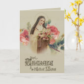  St. Therese met Rozen Kaart (Gele Bloem)