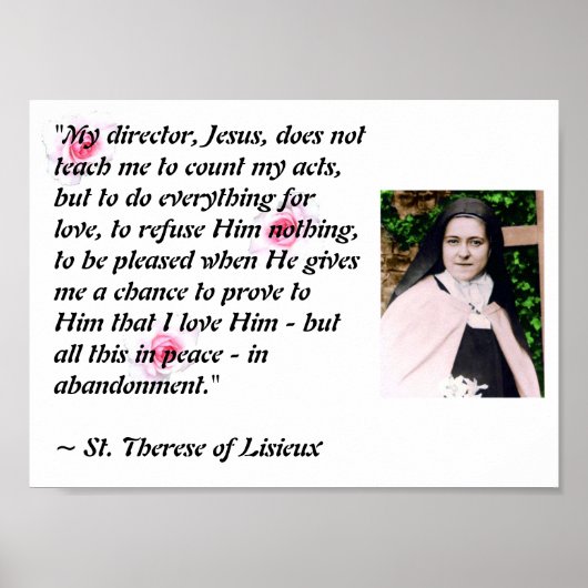St. Therese "Mijn regisseur Jezus..." poster (Voorkant)