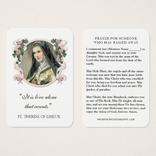 St. Therese of Lisieux  Prayer Sympathy Funeral