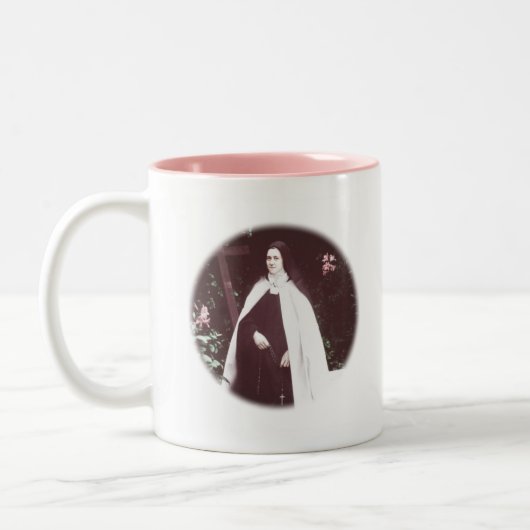 St. Therese of Lisieux Tweekleurige Koffiemok (Links)
