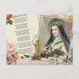 St. Therese Poem  katholieke Rosary Collage Briefkaart