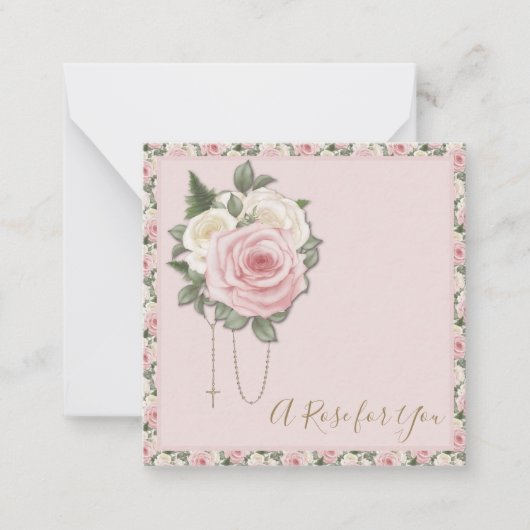 St. Therese Prayer Religieuze Rozen Notitiekaartje (Voorkant)