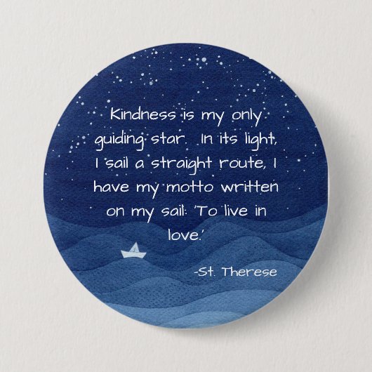 St. Therese Quote Pin Ronde Button 7,6 Cm (Voorkant)