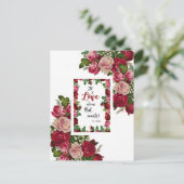St. Therese Quote Red Roze Roses Briefkaart (Staand voorkant)