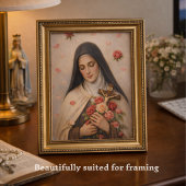 St Thérèse Roses and Crucifix Devotional Kaart