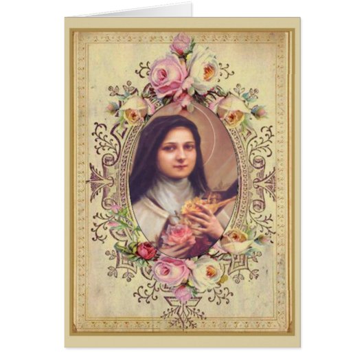 St. Therese Rozen Crucifix  Gold Border (Voorkant)