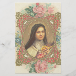St. Therese the Little Flower Rozen Crucifix Briefpapier