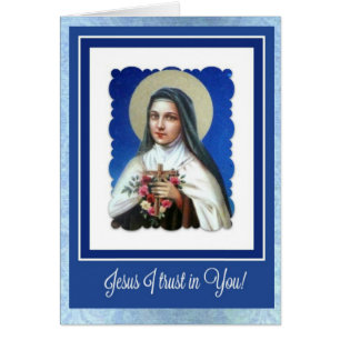 St. Therese the Little Flower w/kruisfixe & rozen