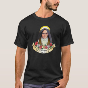 St Therese Van Lisieux Kinderen Kleine Bloem Roos T-shirt
