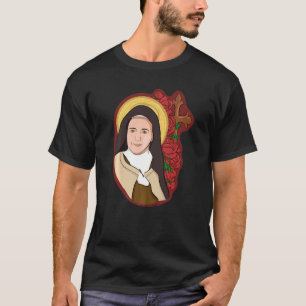 St Therese Van Lisieux Kinderen Kleine Bloem Roos T-shirt