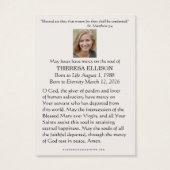 St. Therese Yellow Floral Funeral Prayer Memorial  (Dos)