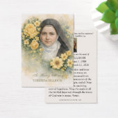 St. Therese Yellow Floral Funeral Prayer Memorial  (Bureau)