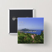 St. Thomas, Amerikaanse Maagdeneilanden. Charlotte Vierkante Button 5,1 Cm (Voorkant /achterkant)