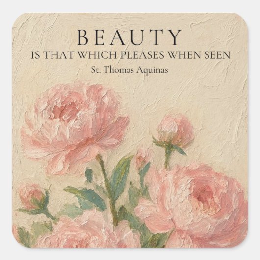 St. Thomas Aquinas Beauty Quote Rectangle Sticker (Voorkant)