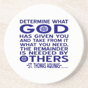 St. Thomas Aquinas citaat Zandsteen Onderzetter