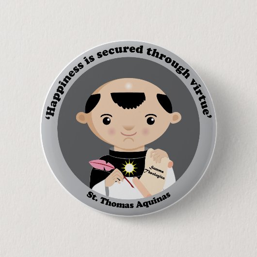 St. Thomas Aquinas Ronde Button 5,7 Cm (Voorkant)