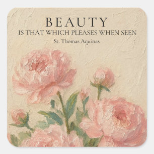 St. Thomas Aquinas Schoonheid Quote Rechthoekige S Vierkante Sticker