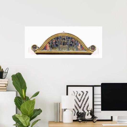St. Thomas Aquinas Teaching (olie op het panel) Poster (Thuiskantoor)