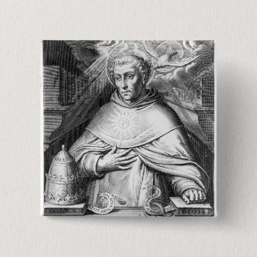 St. Thomas Aquinas Vierkante Button 5,1 Cm (Voorkant)
