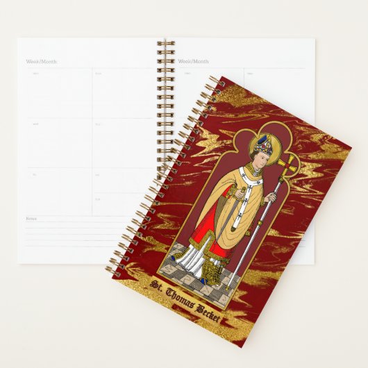 St. Thomas Becket avec épée (M 033; Colorisé) (Devant avec enveloppe)