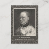 St Thomas Becket de carte sainte de prière de (Devant)