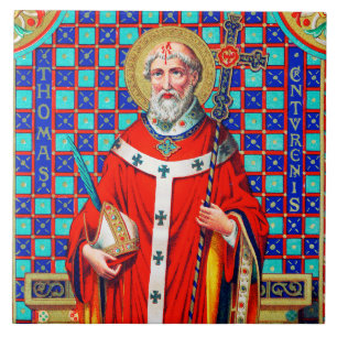 St. Thomas Becket in Rode Kazuifel (K 34) Tegeltje