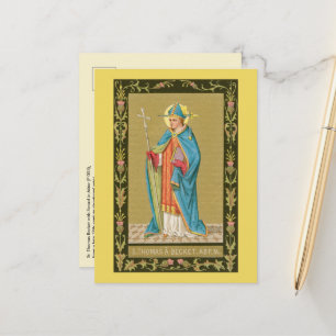 St. Thomas Becket met zwaard in Miter (P 005) Briefkaart