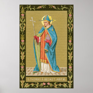 St. Thomas Becket met zwaard in Miter (P 005) Poster