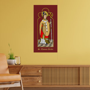St. Thomas Becket met zwaard (M 033; gekleurd) Poster