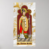 St. Thomas Becket met zwaard (M 033; gekleurd) Poster (Voorkant)