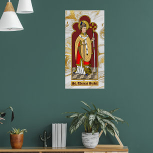 St. Thomas Becket met zwaard (M 033; gekleurd) Poster