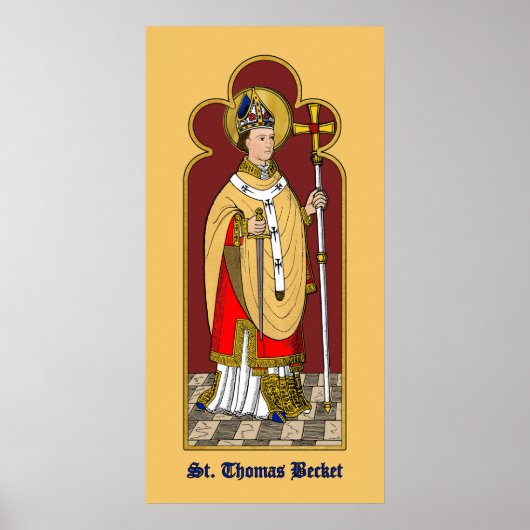 St. Thomas Becket met zwaard (M 033; gekleurd) Poster (Voorkant)