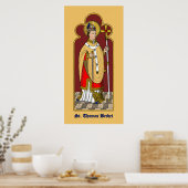 St. Thomas Becket met zwaard (M 033; gekleurd) Poster (Keuken)