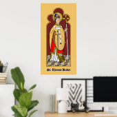 St. Thomas Becket met zwaard (M 033; gekleurd) Poster (Thuiskantoor)