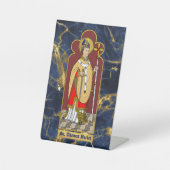 St. Thomas Becket met zwaard (M 033; gekleurd) Reclamebord Met Voetstuk (Voorkant)