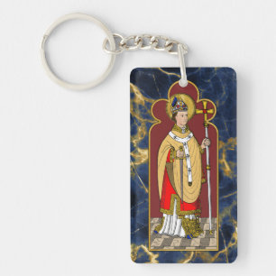 St. Thomas Becket met zwaard (M 033; gekleurd) Sleutelhanger