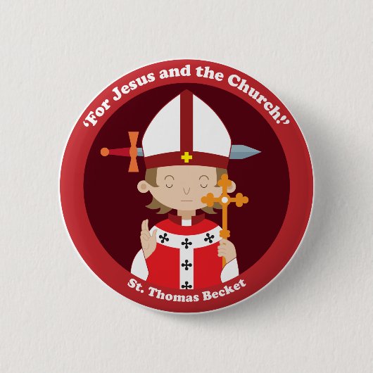 St. Thomas Becket Ronde Button 5,7 Cm (Voorkant)